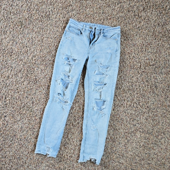American Eagle Outfitters Denim - American Eagle Outfitters Light Blue Ripped Skinny Jeans